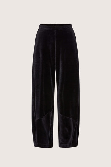 Riche Black Velvet Pants in Slim Fit