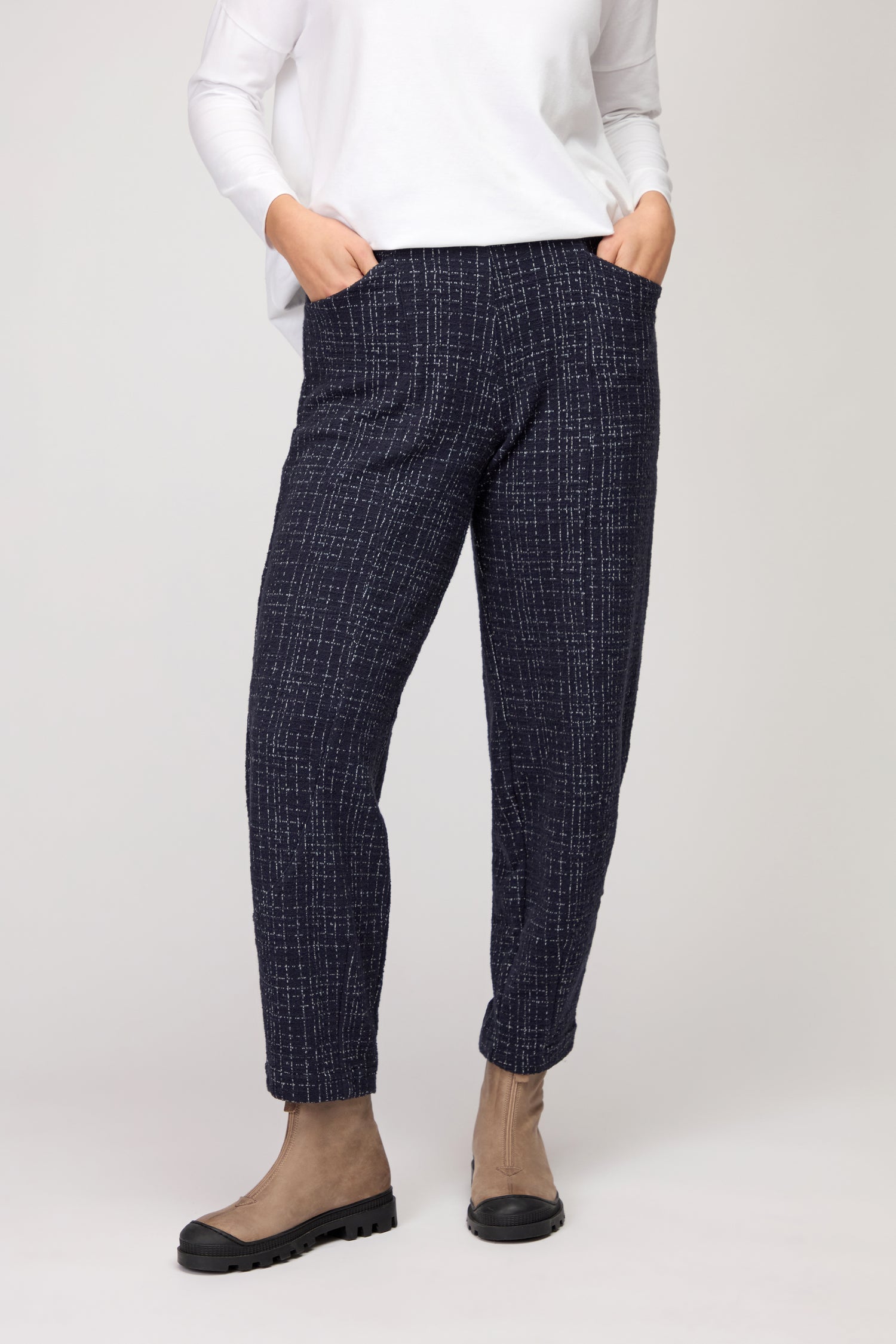 Boucle Cotton Jersey Bubble Trouser