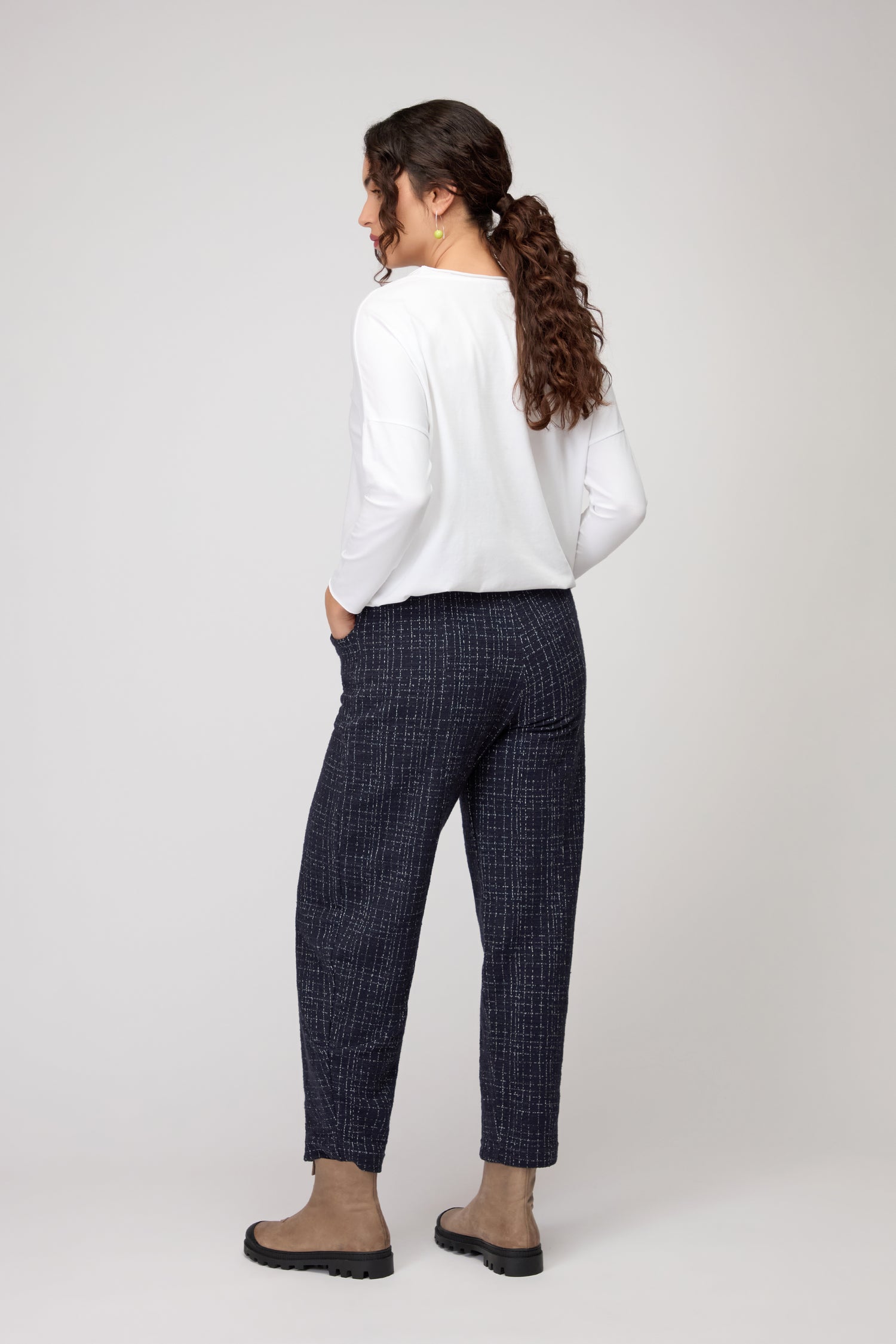 Boucle Cotton Jersey Bubble Trouser