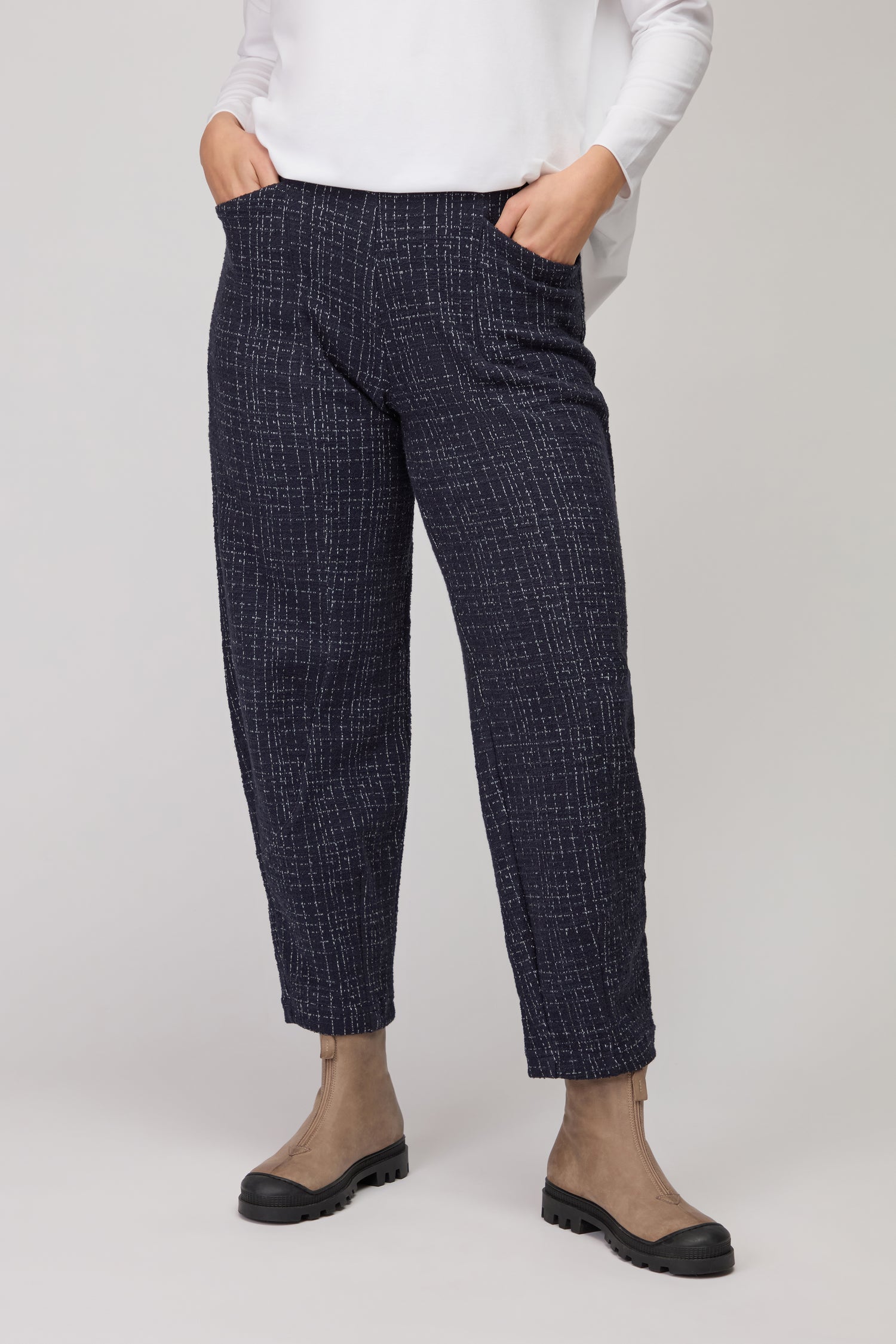 Boucle Cotton Jersey Bubble Trouser