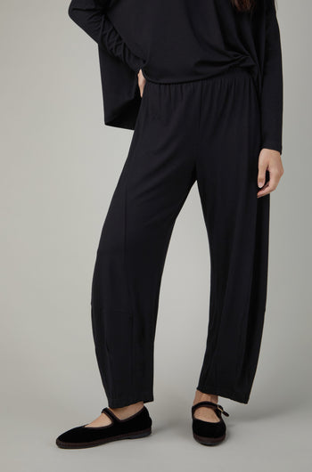 Fluid Crepe Black Bubble Trousers