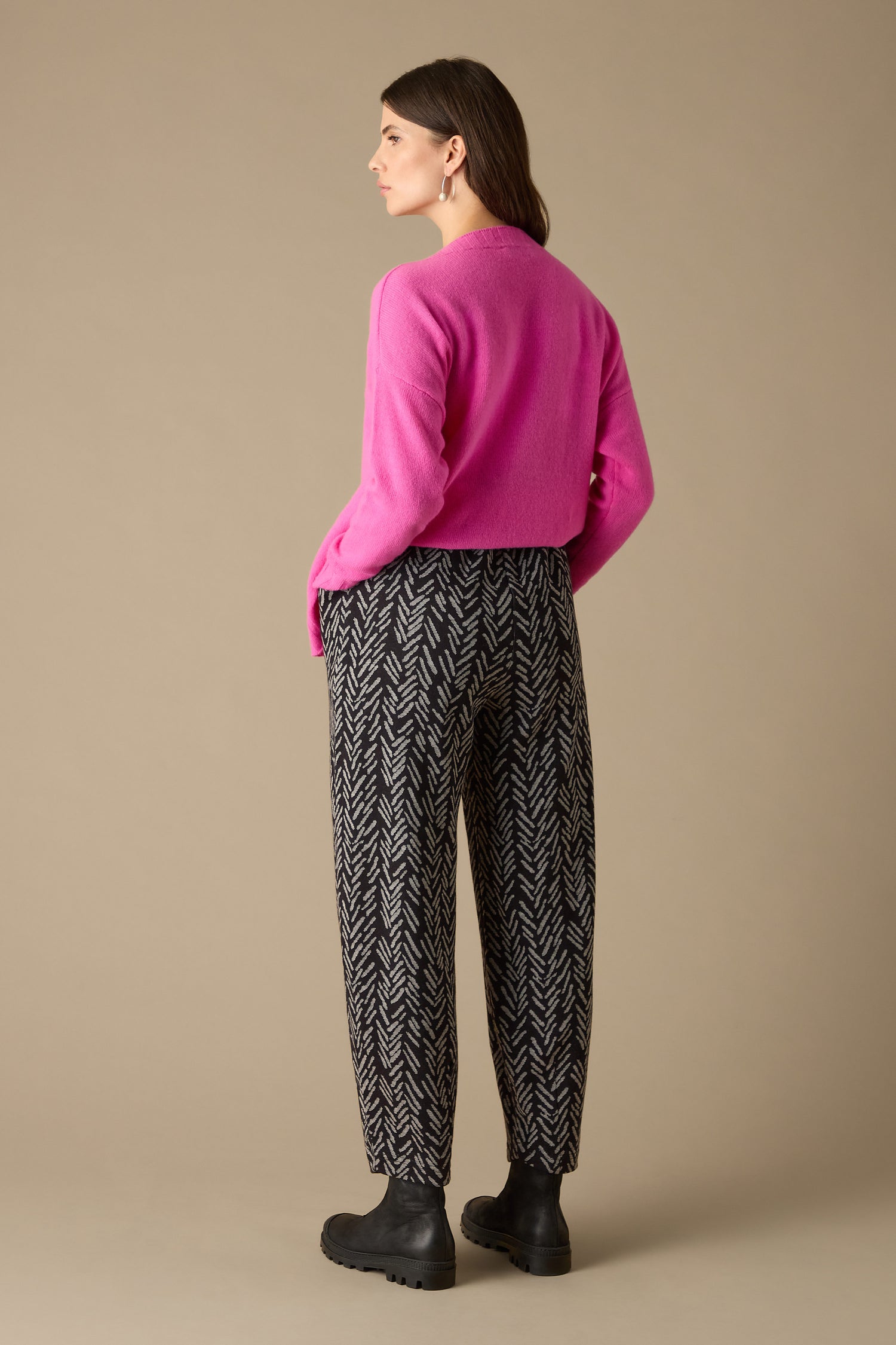 Herringbone Jersey Jacquard Trouser