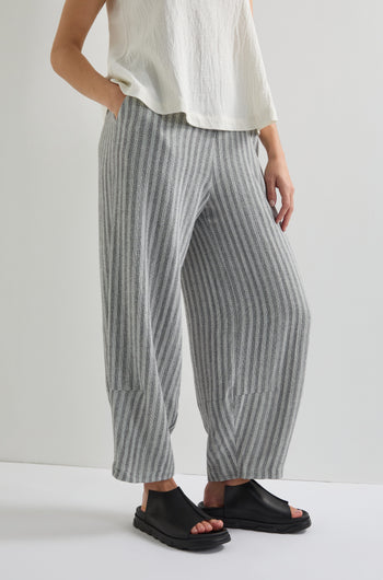 Textured Stripe Linen Viscose Trouser