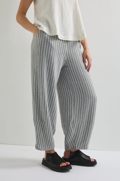 Textured Stripe Linen Viscose Trouser