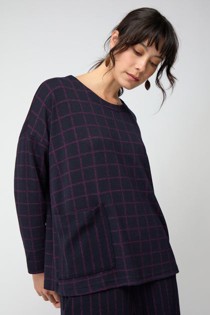 Small Broken Check & Stripe Boxy Top