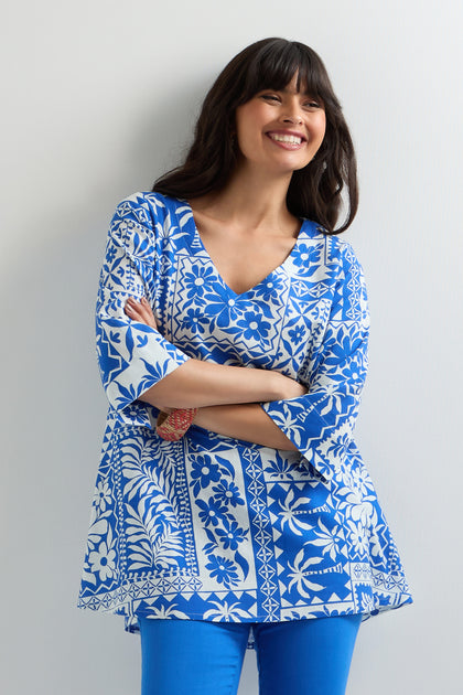 Santorini Tile Print Tunic