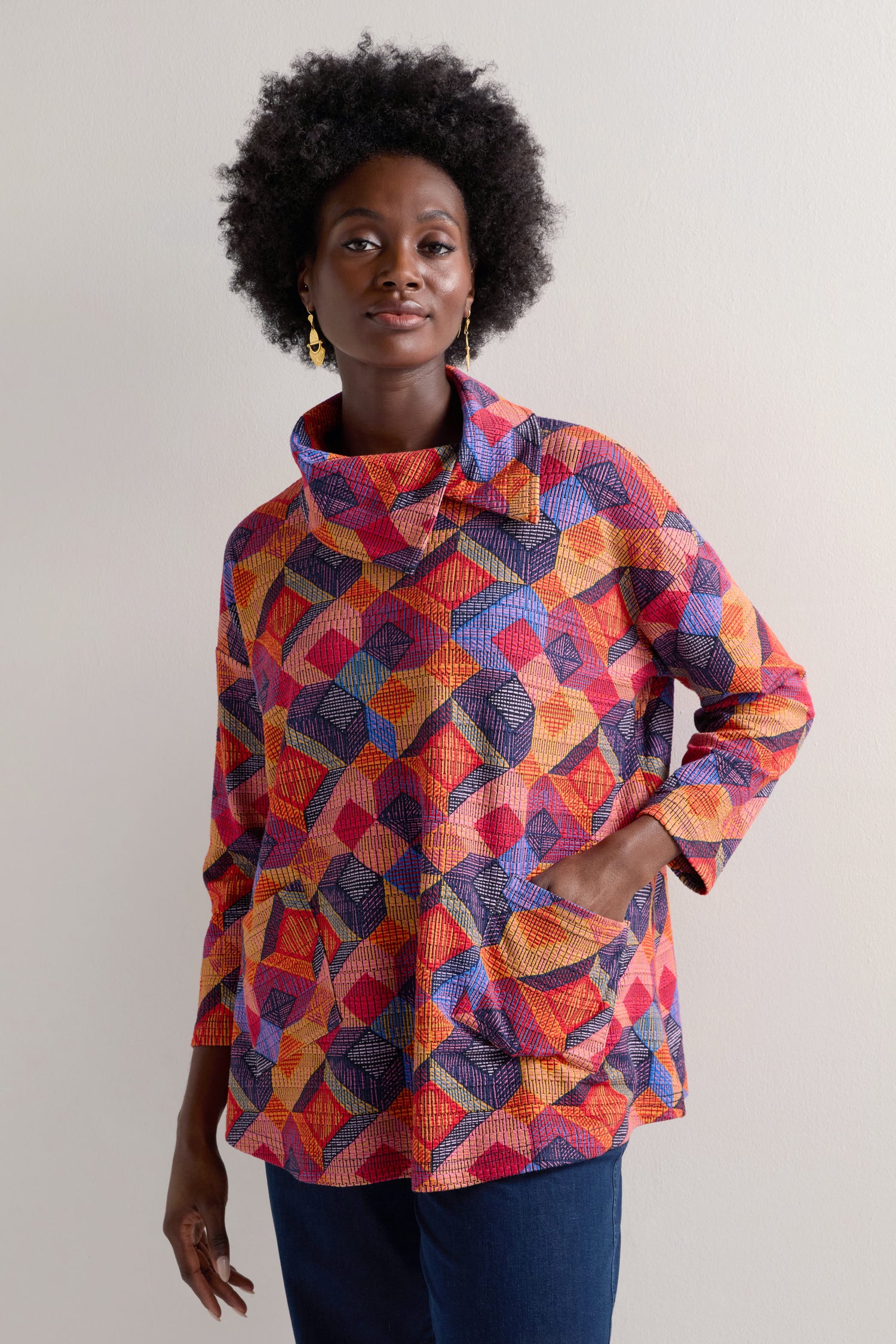 Bold Cubist Print Tunic