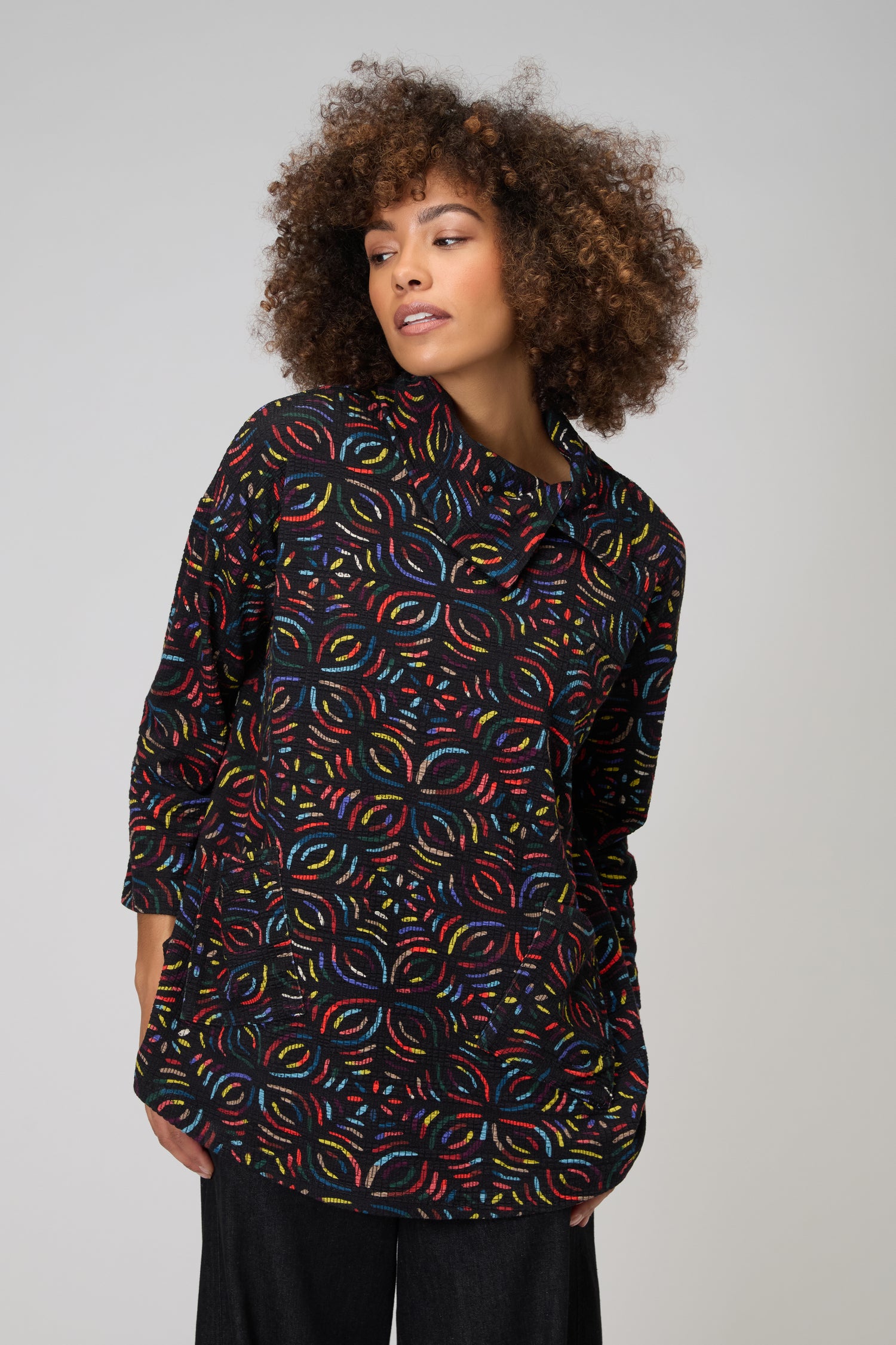 Mosaic Jacquard Jersey Top