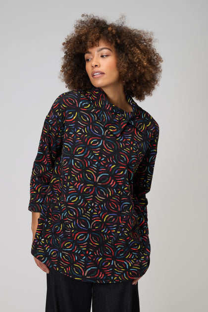 Mosaic Jacquard Jersey Top