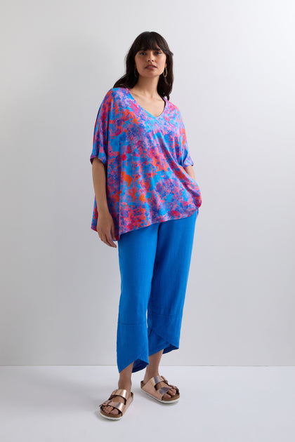 Bright Flower Field Jersey Top