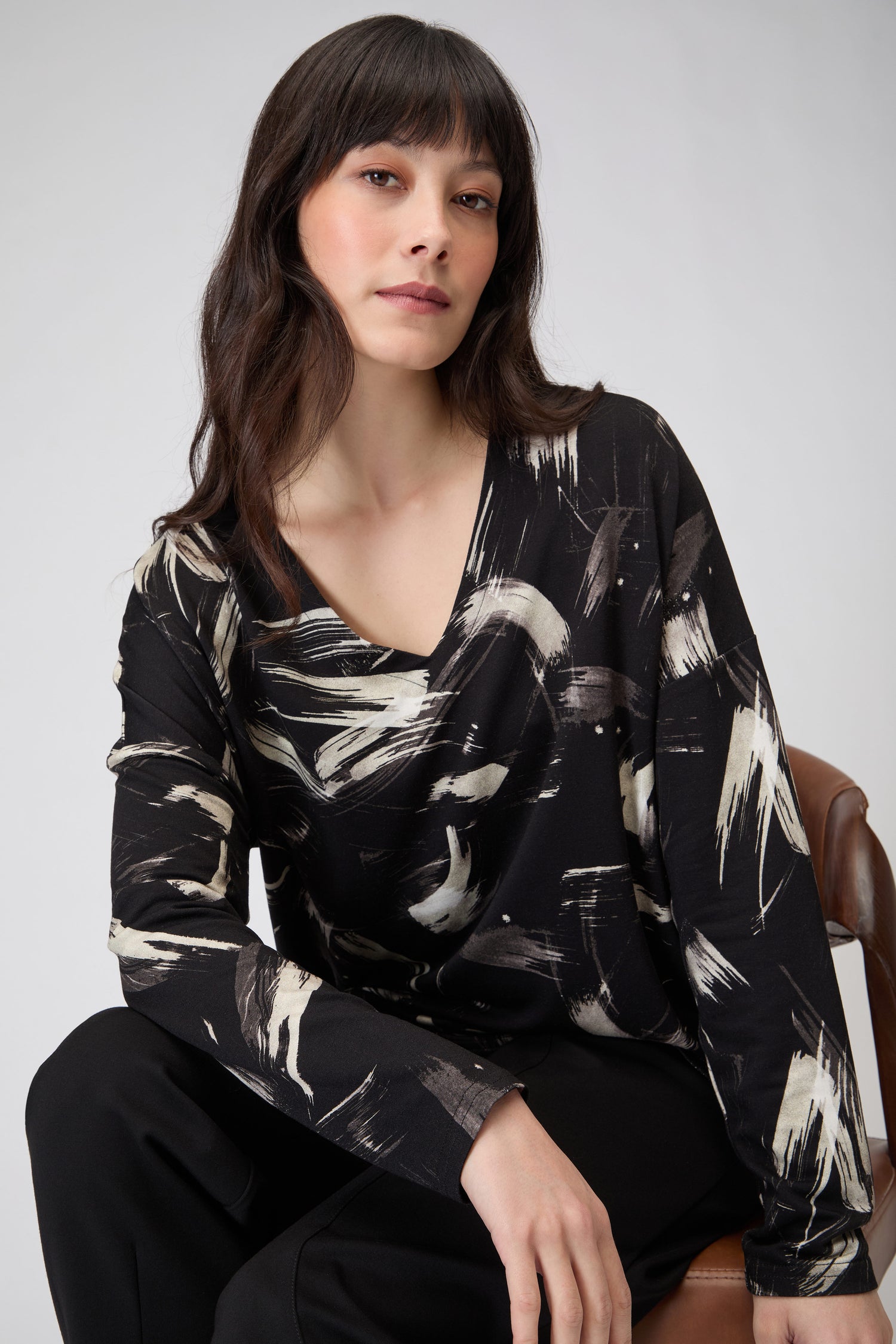 Painted Brushstrokes Jersey Top