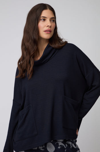 Luxe Viscose Jersey Cowl Neck Top