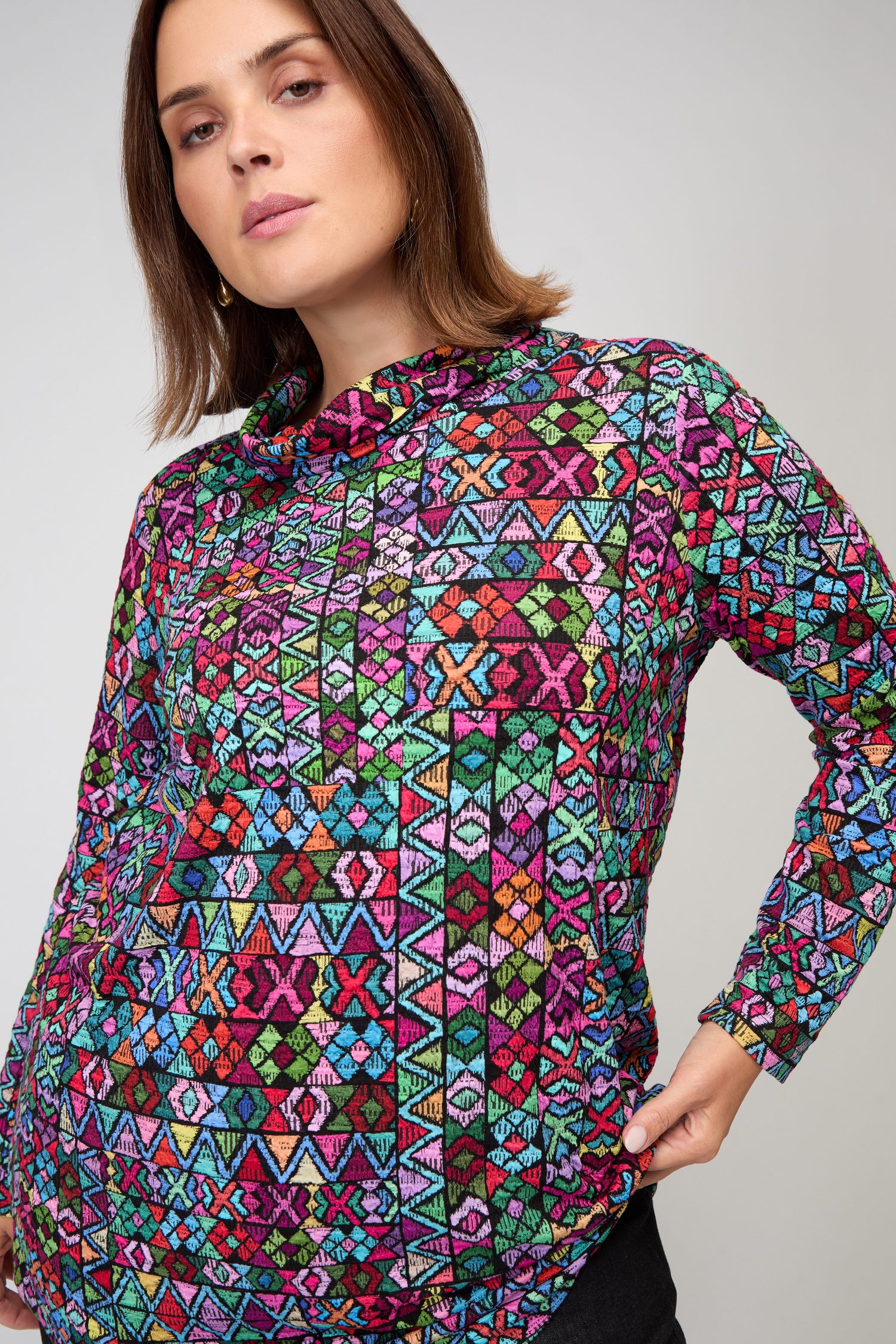 Peruvian Patchwork Jersey Top