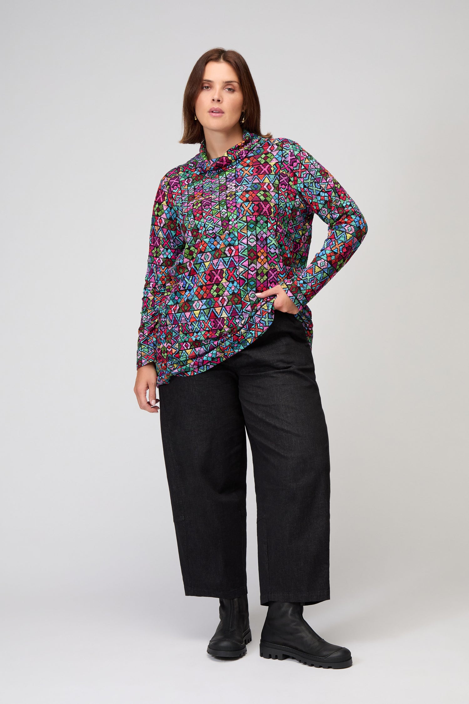 Peruvian Patchwork Jersey Top