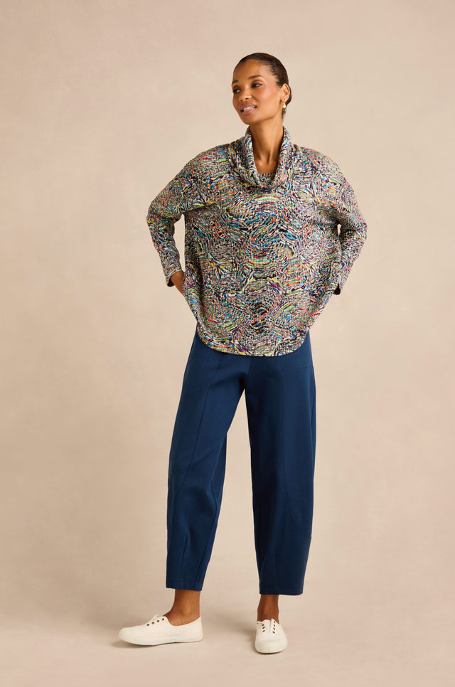 Patchwork Fields Jersey Top – Sahara