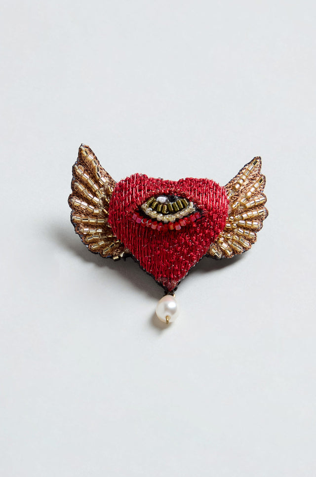アクセサリー   Heart Brooch with Anchor Hand Beaded Guardian Heart Brooch – Sahara