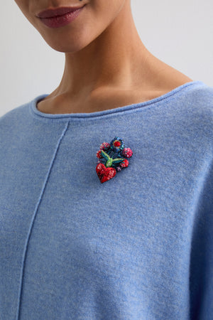 Hand Beaded Flower Bouquet Brooch