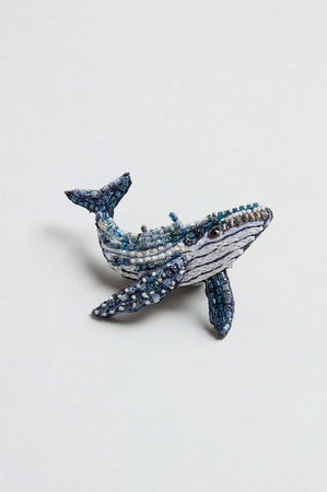 Hand Beaded Humpback Whale Brooch