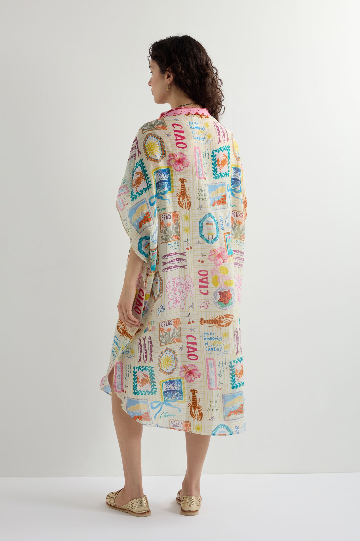 Coastal Romance Cotton Silk Shirt Dress