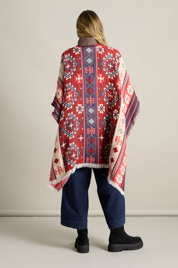Red-White-Blue Aztec Kimono