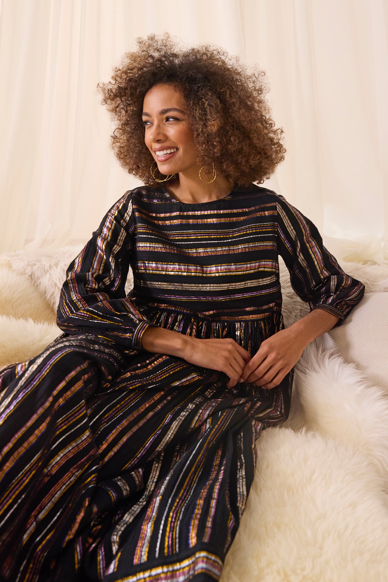 Multi Stripe Lurex Dress