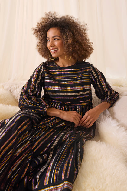 Multi Stripe Lurex Dress