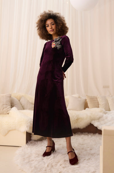 Womens Clothing Sahara Velvet Dress Velvet Jersey Maxi Dress  Sahara