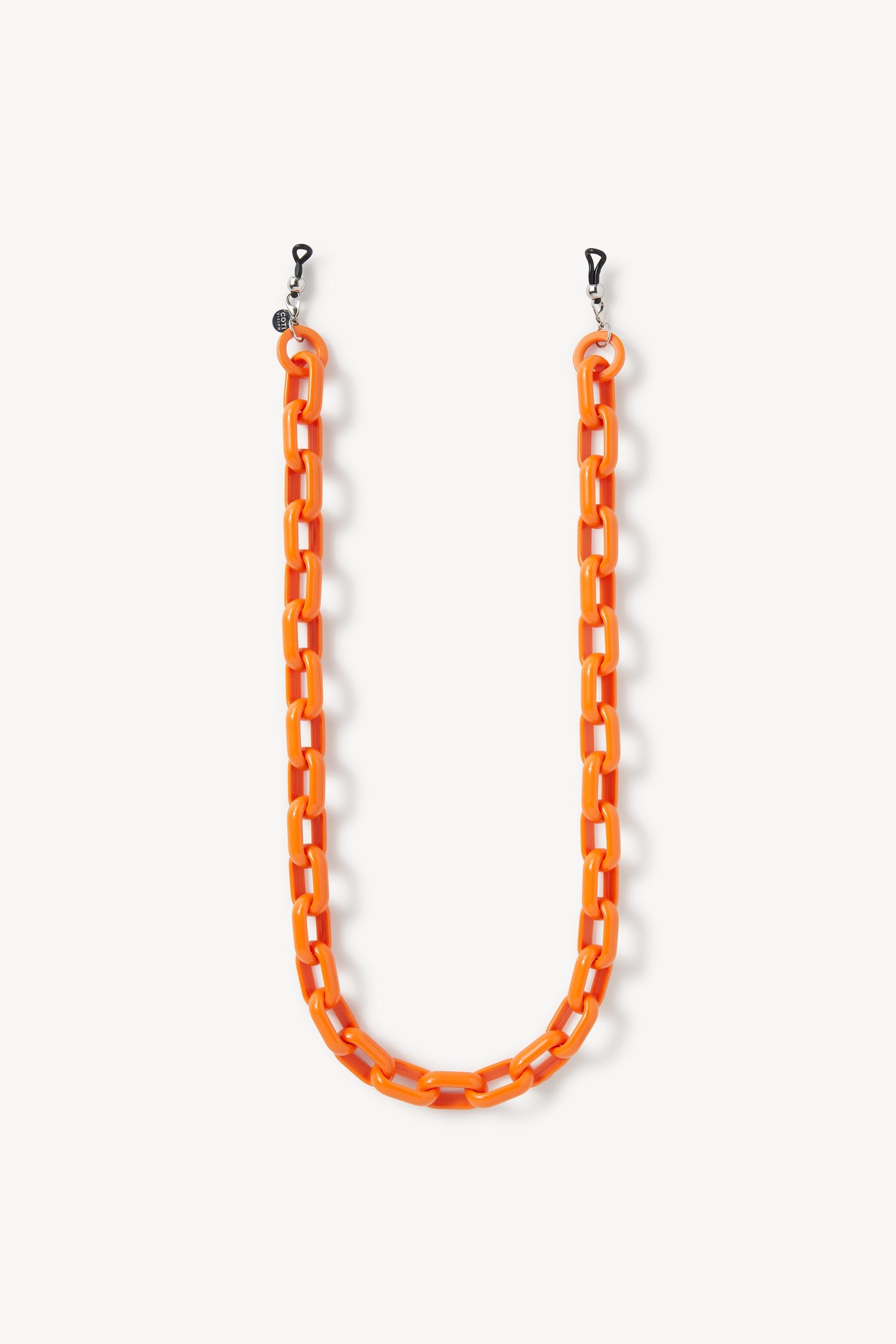 A white background with an Anima Glasses Chain featuring rubber grips.