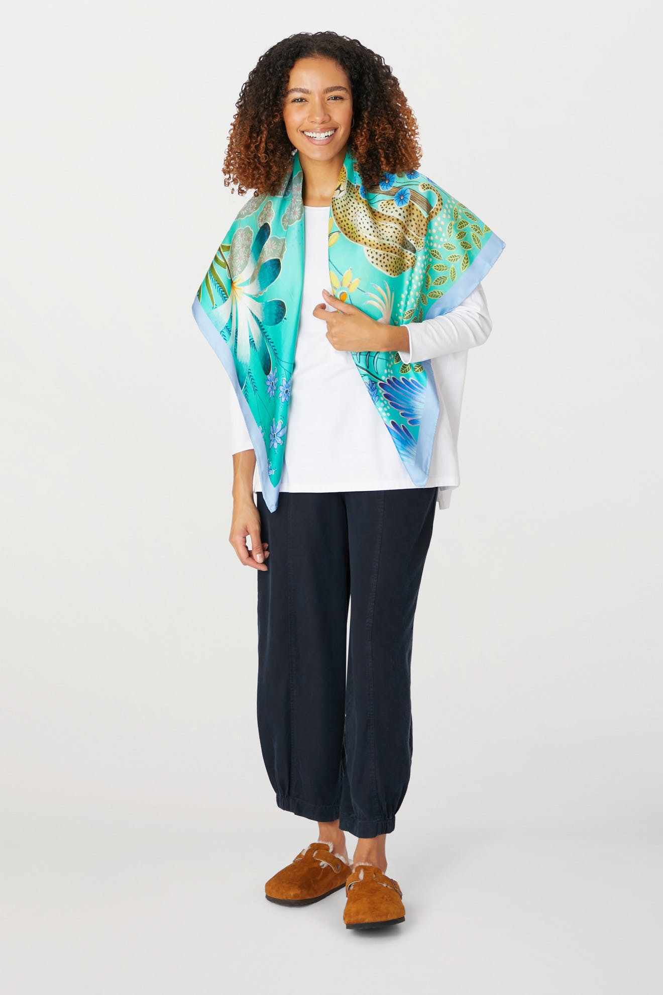 Silk hot sale poncho scarf