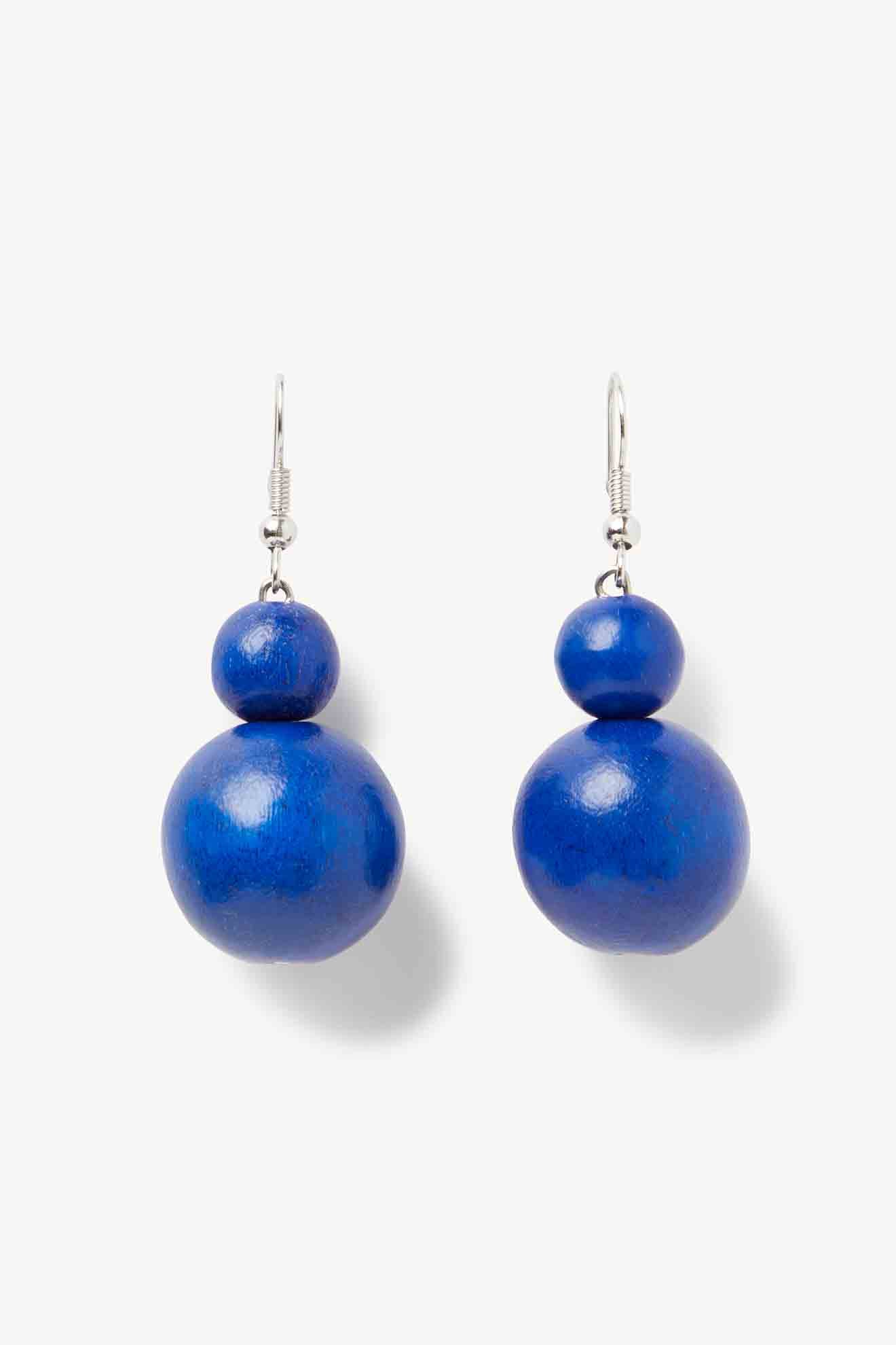 A pair of Double Sphere Earrings on a white background, showcasing the beauty of this Jewellery brand.