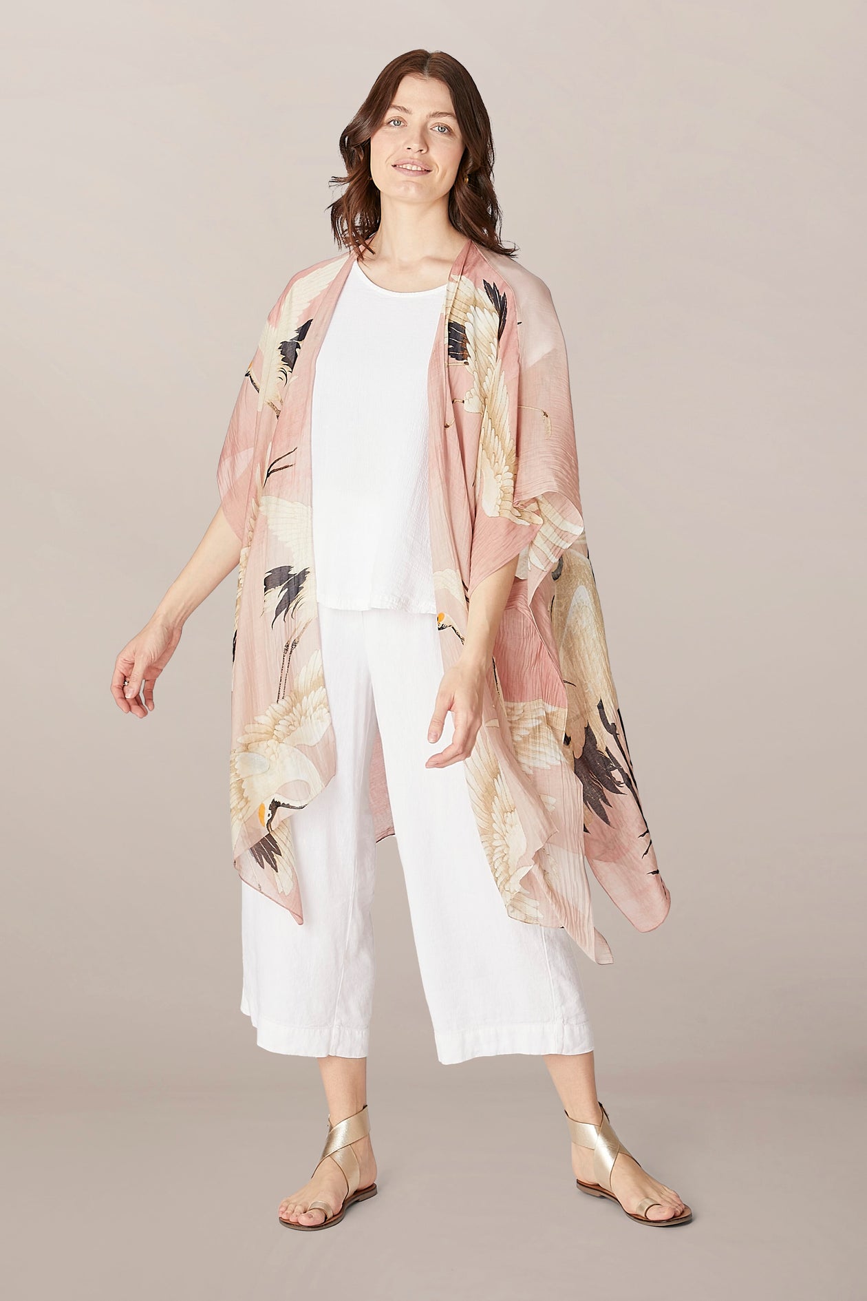 APNY Handkerchief Kimono Cover Up, Paintstroke Multi - Statement Boutique