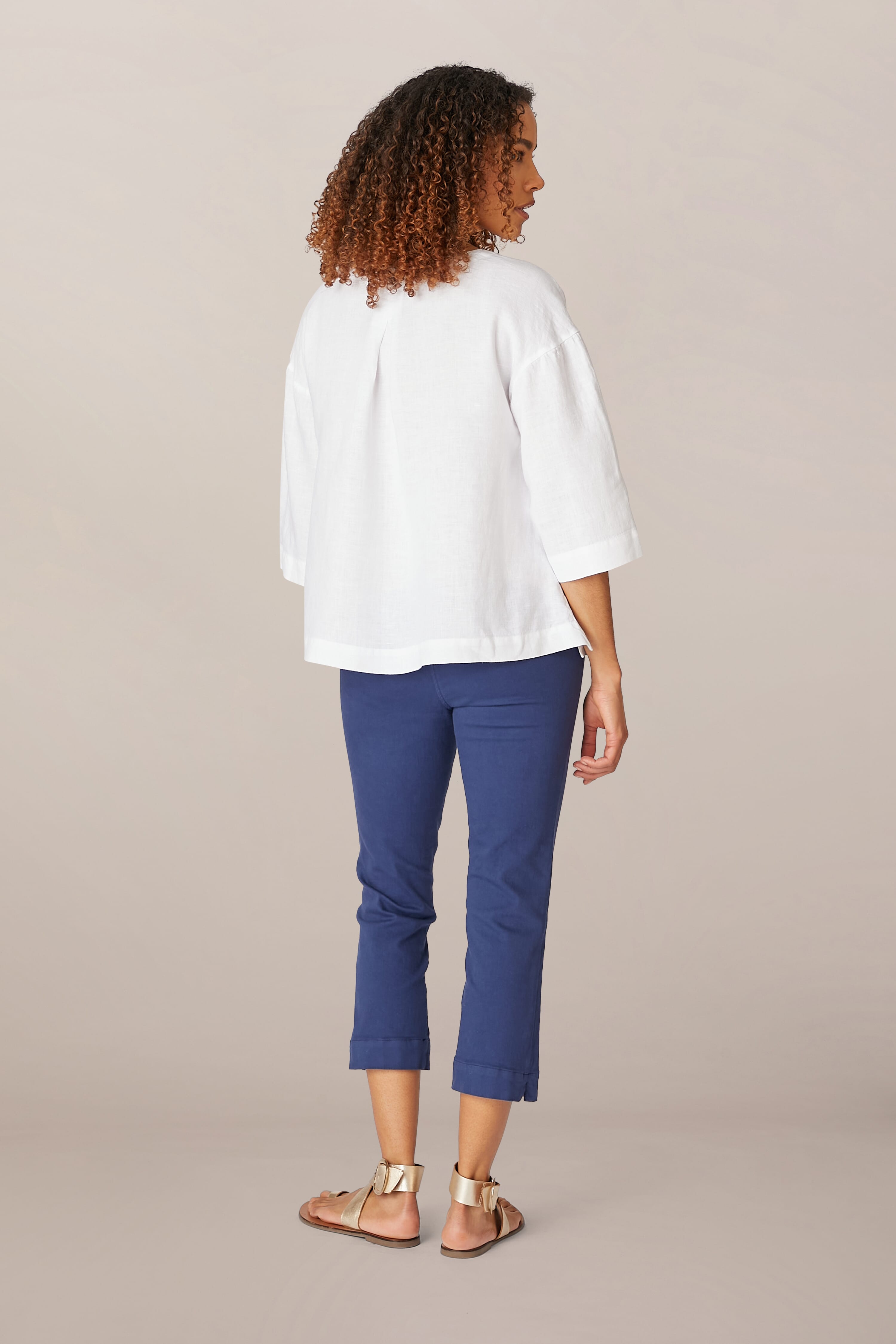 Stretch Cotton Twill Crop Trouser – Sahara