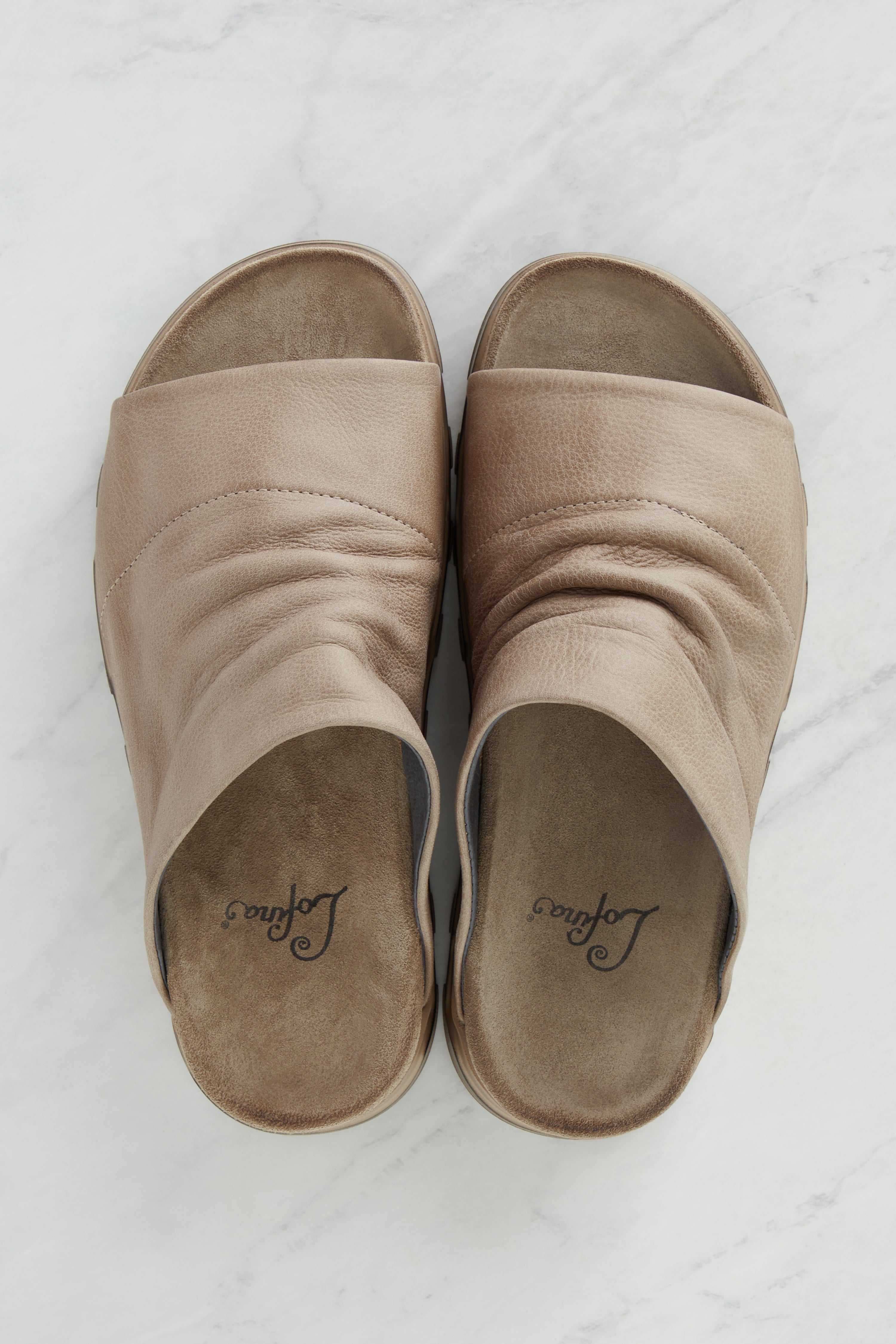 Tan leather sliders uk hot sale